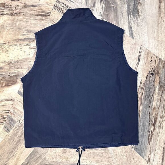 Abercrombie & Fitch Y2K Nylon Windbreaker Vest Navy Blue Men's XL - Picture 7 of 11